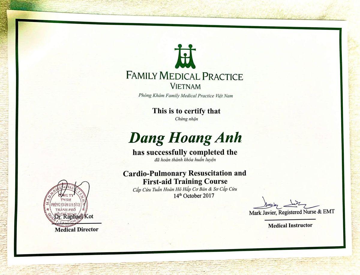 Chứng chỉ Hồi sức tim phổi và sơ cứu, Family Medical Practice
