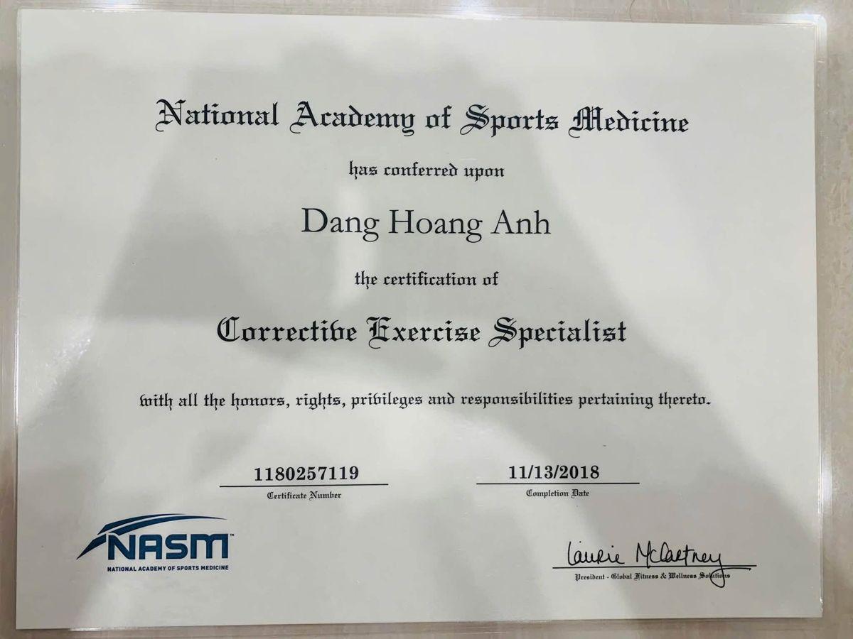 Chứng chỉ Corrective Exercise Specialist, NASM