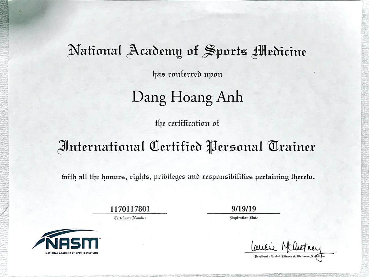 Chứng chỉ Certified Personal Trainer, NASM