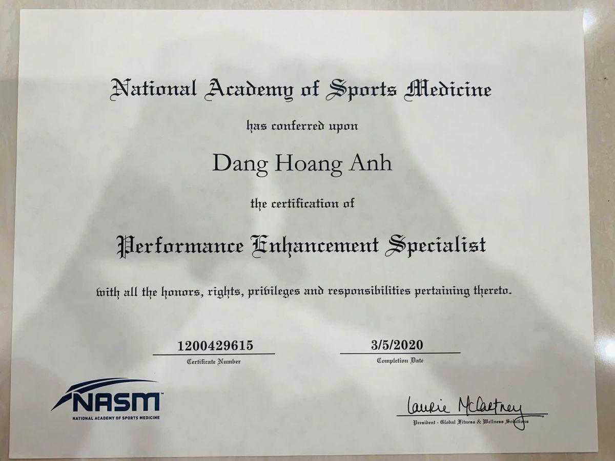 Chứng chỉ Performance Enhancement Specialist, NASM