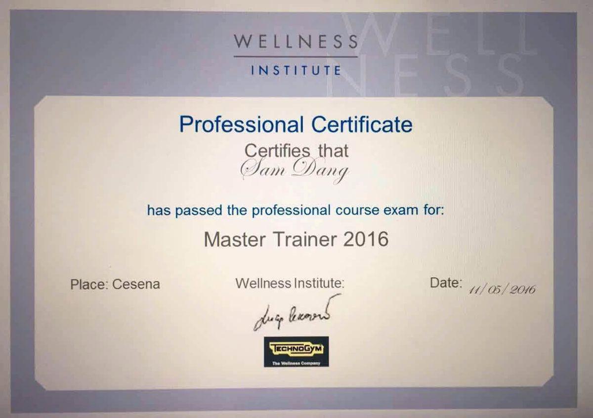 Chứng chỉ Master Trainer, Wellness Institute
